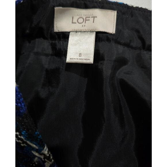 Ann Taylor Loft Women’s Plaid Tweed Lined Skirt with Side Zip Pockets Size 8 - Picture 9 of 11